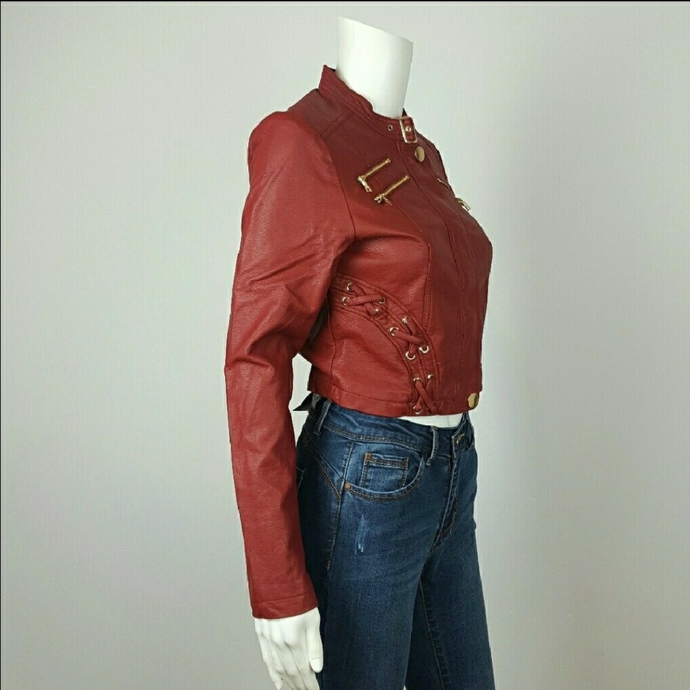 Red leather jacket - Picture 2 of 6